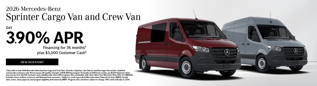 2026 Mercedes-Benz Sprinter Cargo Van and Crew Van
